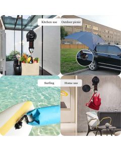 4 Pack Heavy Duty Rotating Suction Cup Anchors with Locking Handles for Tents, Awnings, Travel and Smooth Surfaces, Black