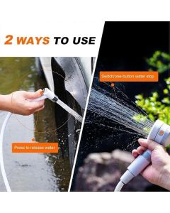 Rechargeable Portable Camping Shower Pump with 2 m Hose, 4000 mAh Battery and 2 Water Flow Modes for Travel, Pets and Car Washing