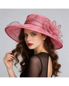 Women's Foldable Organza Wide Brim Sun Hat with Breathable Mesh Design for Beach, Travel and Garden Wear, Beige, 56-58 cm