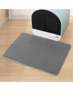 Cat Litter Mat Large Cat Litter Trapping Mat 30x30cm Double Layer Urine and Water Proof Kitty Litter Box Mat  grey
