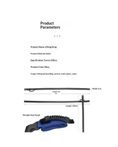 Carrying Strap with Handle, Adjustable Nylon Belt for Moving Lifting Boxes Grocery Luggage, blue