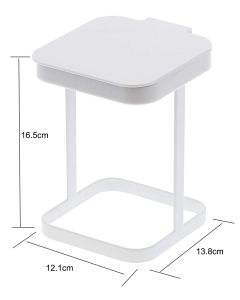 Countertop Trash Can Garbage Bag Holder for Home Kitchen Desktop trash bin, home kitchen storage bin, office paper basket（white）