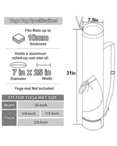 Yoga Mat Bag with Water Bottle Pocket and Bottom Wet Pocket, Exercise Yoga Mat Carrier Multi-Functional Storage Bag,（green）