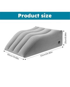 Inflatable Leg Elevation Pillow, Wedge Pillow for Sleeping, Portable Wedge Pillow, Improve Circulataion and Reduce Swelling, for Sleeping, Recovery, Pregnant (Grey+Grey storage bag)