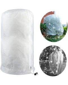 2 Pack Rounded Top Plant Covers Freeze Protection for Winter, 60*80cmTree Frost Protection Blankets Outdoor With Zipper/Drawstring, for Shrub Bush Fruit Tree Potte(White)