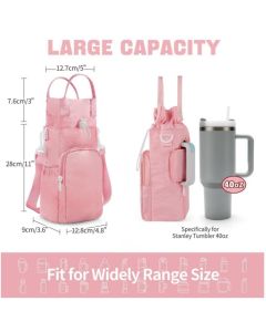 Water Bottle Holder with Strap, Water Bottle Carrier Bag for 40 oz with Handle, Insulated Water Bottle Sling Bag with Phone Pouch, Water Bottle Purse Accessories（oniy bag）