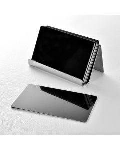4 Pack Stainless Steel Business Cards Holders Desktop Credit Name Card Display Organizer for Business Mental Name Case Rack for Office Home Daily Use(Silver)