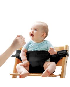Harness Seat for High Chair Baby Feeding Safety Seat with Strap, Toddler Booster Harness Belt Portable Dining Seat Strap for Travel Home Restaurant Shopping (Black)
