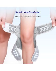 A pair Spring-Powered Knee Support Brace - Boost Joint Assistance for Stairs, Squats & Daily Mobility - Ergonomic Patella Support with Adjustable Straps for Elderly & Active Adults (Gray)