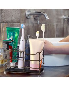 Toothbrush Holder, Electric Toothbrush Holder - Stainless Steel Tooth Brush Holder, Toothpaste Holder Organizer Stand Caddy for Bathroom, Bronze, Pack of 2