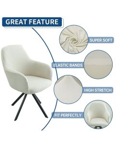Swivel Armchair Accent Dining Chair Cover for Office, Stretch Mid-Back Office Desk Chair Sliopcover Leisure Arm Chair Protector with arms for Living Room