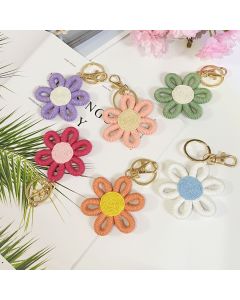 12 Pcs Daisy Party Favors Boho Woven  Flowers Keychains Daisy Keychain for Boho Themed Birthday Carnival Party Return Gift