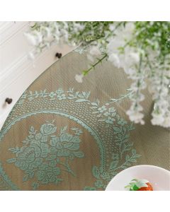 Green lace square flower tablecloth, chic and elegant covered pleated tablecloth, embroidered tablecloth protector 140*140cm