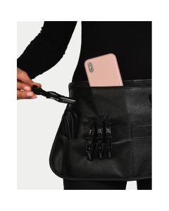 Salon Hairstylist Waist Belt with Shears Pouch, Professional Hair Stylist & Makeup Brush Belt（black）