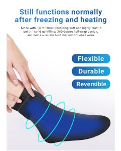 Reusable Gel Cold Therapy Sock for Hot & Cold Therapy, Ankle Foot Ice Pack Wrap for Injuries, Instant Pain Relief for Achilles Tendonitis, Plantar Fasciitis, -1pcs Black