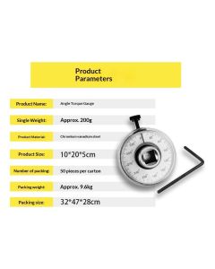Drive Angle Gauge, 360 Degree 1/2in Adjustable Drive meter Wrench Set, Wrench Angle Gauge Tool for 1/2in Male and Female Drive