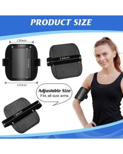 4 Pcs Arm Badge Holder for Men Leather ID Armband Adjustable Badge Holder with Elastic Arm Band Waterproof Ski Pass Armband for Work Postcards Office Business Supplies(Black)