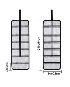 Small Roll Up Storage Bag, 6 Pockets Roll Up Tool Kit, Suitable for Mechanics, Kitchen Storage, Art Sketching, Travelling, （black 2pcs ）