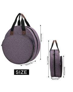 Cross Stitch Storage Bag Purple,Embroidery Projects Bag,Sewing Crafts Storage Tote Bag,Knitting Bags with Zipper Pockets Organiser for Embroidery Hoops(Purple)