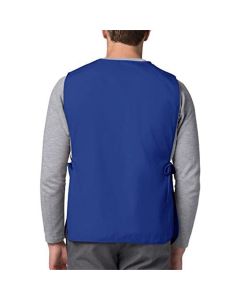 Blue Apron with Pockets, Polyester Work Apron Adjustable Side Ties Smock Hair Stylist Aprons for Woman Man Kitchen Cooking Art Painting Housekeeping