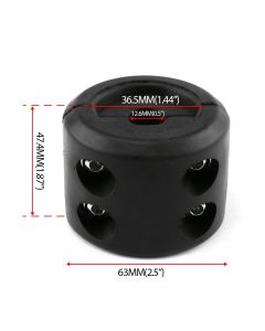 2 pack Winch Cable Hook Stopper, Rubber Winch Stopper for Wire & Synthetic Rope, with Stainless Steel Screws and Nuts Allen Wrench, Universal for ATV UTV Truck SUV (Black)