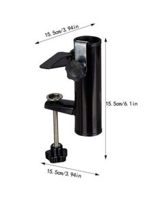 Patio Umbrella Holder Bench Deck Umbrella Stand Clamp Holder Clip Beach Fishing Umbrella Mount Clamp for Balcony Deck Black
