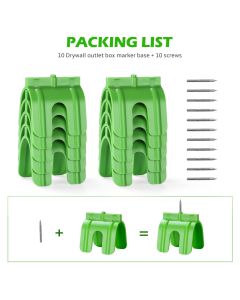 OwnMy 10PCS Drywall Outlet Markers for Drywall Installation No Measuring Needed Drywall Marking Tools for Electrical Outlets, Drywall Outlet Box Marking Locators Drywall Wire Protection Tools, Green