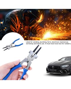 Professional Multi-Functional 8" Anti-Rust Welding Pliers - Reliable and Durable, Non-slip Wire Cutting Pliers for Scraping Spatter Gripping Drawing Wire, Car Accessories (Blue)