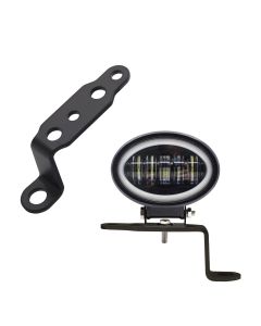 4 pcs Motorcycle Mirror Mounting Bracket Motorcycle Fog Driving Light Support Relocation Holder (Black)