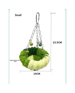 Bird nests, Parrot nests, Warm Winter Bird nests, Sleeping hammocks, birdcages, Hanging Swings, Plush nests, Toys, Little Birds, Cotton nests Small size green