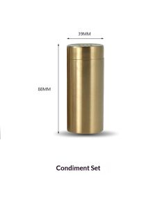 2Pcs Salt and Shakers Set,  Stainless Steel Salt and Dispenser Gold Jar Rustproof Seasoning Bottle Easy Filling Salt and Shakers for Modern Home Kitchen（golden）