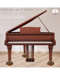 Piano Caster Cups Grand Piano Caster Cups Wood Coasters Cups Piano Caster Pads for Grand Piano 3pcs