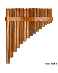 15 Pipes Brown Pan Flute G Key Chinese Traditional Musical Instrument Pan Pipes Woodwind Instrument (Right-Hand)