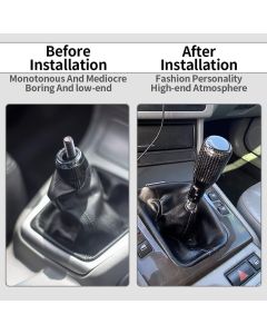 racing Carbon Fiber Shift Knob Long Modified Carbon Fiber Stand Head Gear Shift Knobs for Most Automobile with 3 Adapters (Carbon Fibers-Long, Black)