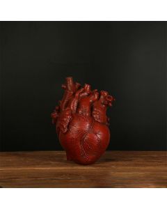 Vase Flower Vases Heart Shaped Decor Resin Flower Pot Modern Unique Nordic Art Style Decorative Vase for Home Wedding Gift Desktop Living Room Decoration - Red