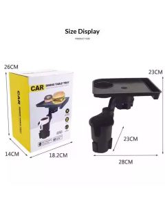 This Cup Holder Tray for Car, 2 in 1 Car Food Table Tray with Solid Base & Phone Slot,Car Cup Holder Expander  Tray for Travel Road Essentials