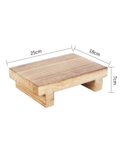 Stand Soap Tray for Kitchen Sink, Wood Pedestal for Kitchen Counter Sink Stand Decorative Rustic Bathroom Dishes Plant Bottles Candles Display(25*18*7CM)