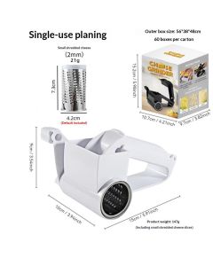 Generic  Rotary Cheese Grater Stainless Steel for Hard Cheese, Parmesan，Nuts, Chocolate （White）