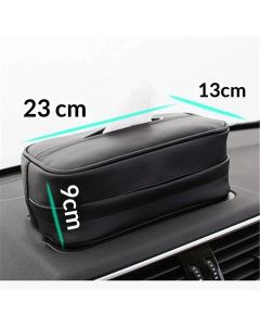 Car Sun Visor Tissue Case Holder Paper Towel Bag Cover, Back Seat Headrest Hanging Napkin Clip（black）
