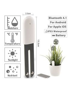 Automatically detect Moisture/Temperature/Light/Fertility,Can Connect to Mobile Phone via Bluetooth,Hygrometer Sensor for Indoor Plants (1pc)