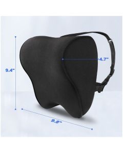 Car Seat Neck Pillow Memory Foam Headrest Cushion for Driver Head Cervical Support - Ergonomic with Washable Cover- Driving Neck Pain Relief (Black)