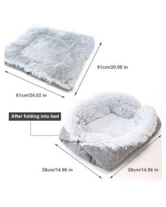 SCENEREAL Self-Warming Cat Bed Mat for Cats Small Dogs, Function 2 in 1 Soft Plush, Washable Pet Mat Autumn Winter Indoor Snooze Sleeping for Kittens Puppy Dog（M）