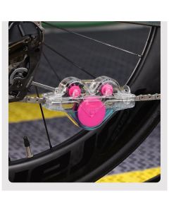 Bike Chain Cleaning Tool, Multi functional chain cleaner Suitable for Mountain Bike, Road Bike,Bicycle Cleaning Brush Tool for Drivetrain (pink)