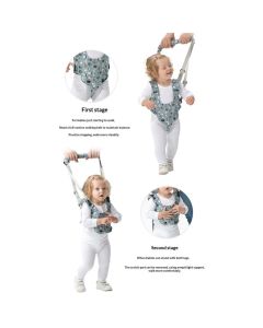 Baby Walker, Handheld Kids Toddler Walking Harness Helper Assistant Protective Belt Child Activity Walker Adjustable Standing Up Walking Learning Helper for Toddler 8-24 Month (Blue & Grey)