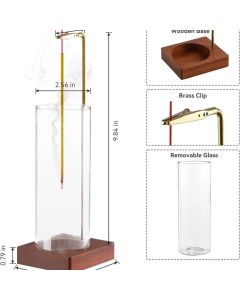 2 Pack Incense Holder for Sticks, Insence-Stick Holder Ash Catcher with Removable Glass [Anti-Ash Flying], Mess-Free Incense Burner, Perfect for Meditation Yoga Relaxation, Home Decor