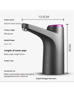 Portable Water Cooler Dispenser,Universal Water Dispenser for USB Charging Water Pump（black）