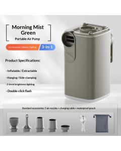 Tiny and Portable Air Pump Battery USB Rechargeable Electric Air Pumps Inflate Deflate Air Mattress Camping Light Air Pump Outdoor Quick Inflation for Pool Floats Beds Vacuum Storage Bags