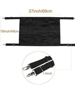 HardwareBreathable Mesh Protector, Portable Aisle Fence | Wind Shield Oxford Cloth Construction, Weather Durable Safety Strap System Equine Training Stable Gate (Black)