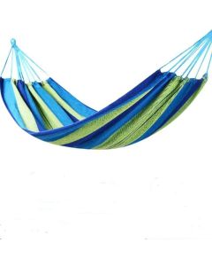 Hammocks Portable Camping Hammock Upgraded Comfortable Fabric Hammock with Two Anti Roll Balance Beam and Sturdy Tree Straps for Camping, Patio, （Blue Green，260*80cm）