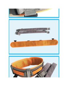 Upgraded  Buckle Gait Belt with Detachable Leg Straps Medical Transfer Belt Lift Belt for Elderly & Disabled Stairlift Patients Senior Walking Assistance Disability Aids (Orange)